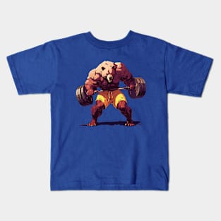 bear at gym Kids T-Shirt